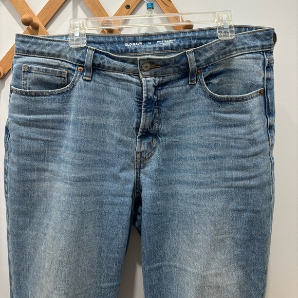 Old Navy Light Blue high rise OG Straight Jeans size 14 - Picture 2 of 6